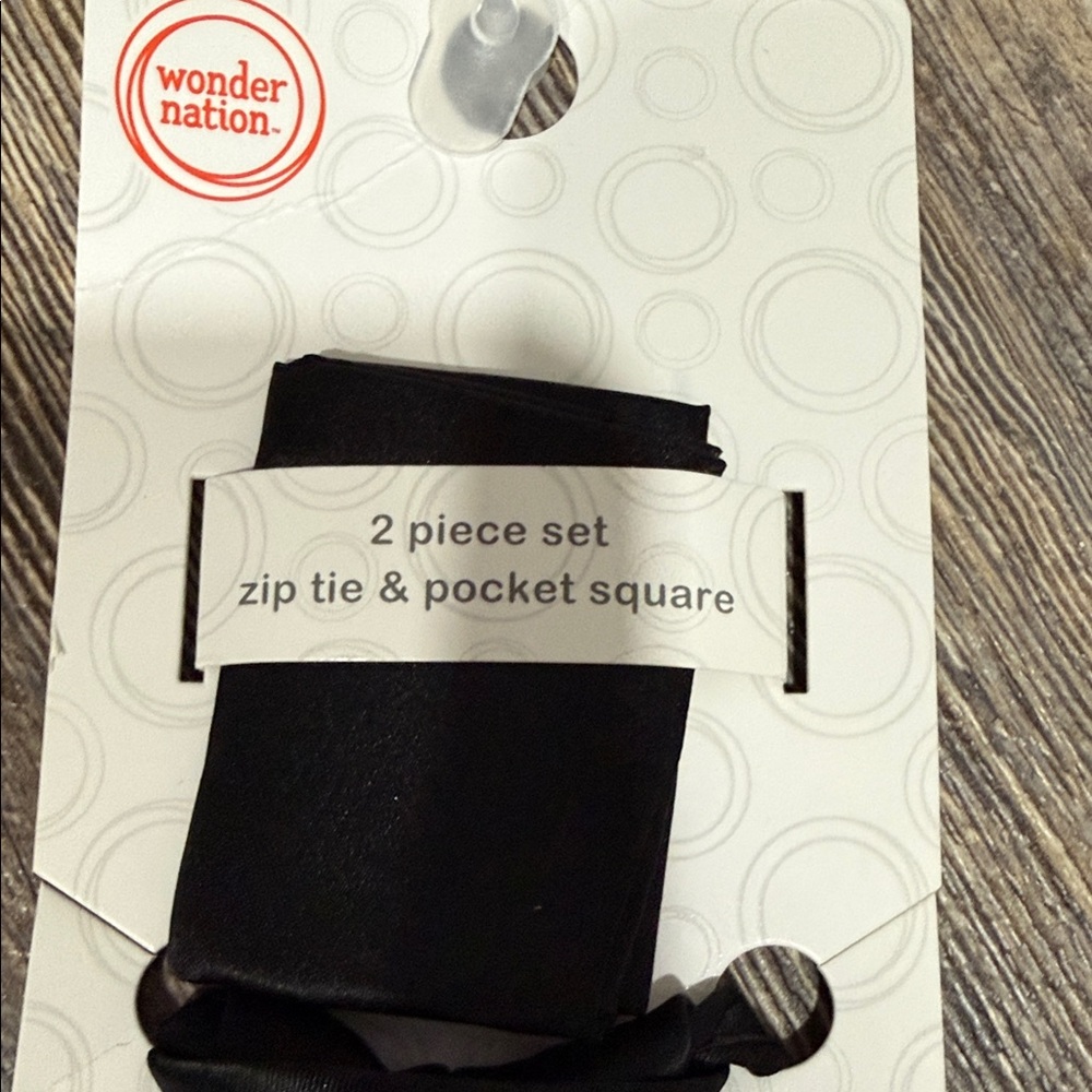 2 Wonder Nation Black Kids Suspender & Bow Tie and zip tie & pocket square set - Picture 8 of 11